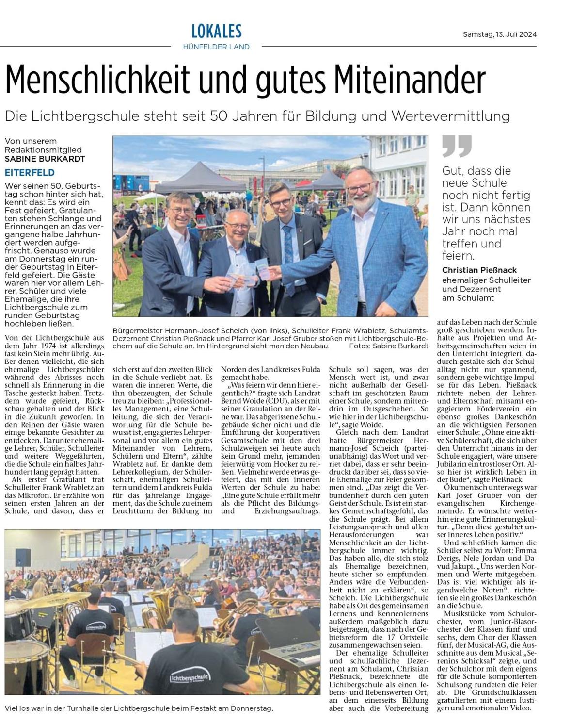 Quelle: Hünfelder Zeitung, 13.07.2024